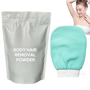 240g Hair Shaving Powder,Body Hair Removal Powder Kit,Instant Hair Remover,Hair Shaving Pow-der Natural Ingredients Painless,Hair Removal Cream With Exfoliatings Glove,Hair Remover for Women