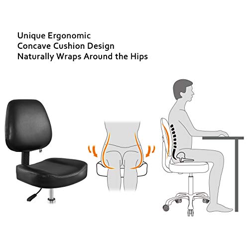 Nazalus Rolling Stool Adjustable Drafting Chair Heavy Duty With Wheels For Office Home Desk Chair Big Size Black #TOP1