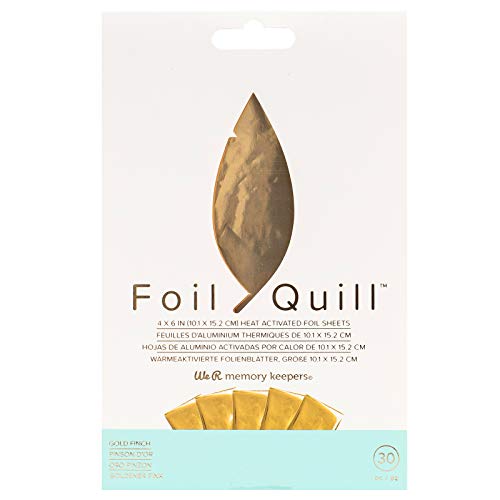 We R Memory Keepers 0633356606673 Foil Quill-4 X 6 Inch Sheet-Gold Finch (30 Pieces), Ys/M, Goldfinch #TOP1