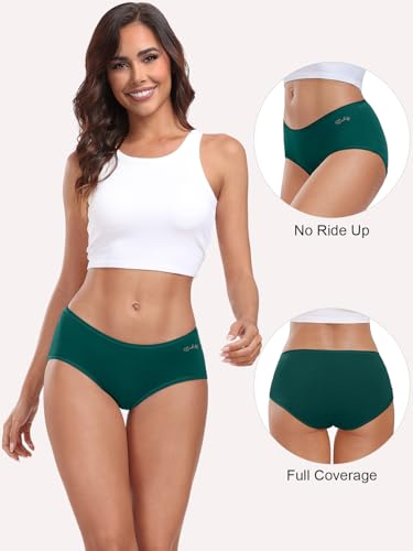 Image of coskefy Womens Underwear Cotton Hipster Panties Low Rise Breathable Ladies Bikini Undies 6 Packs