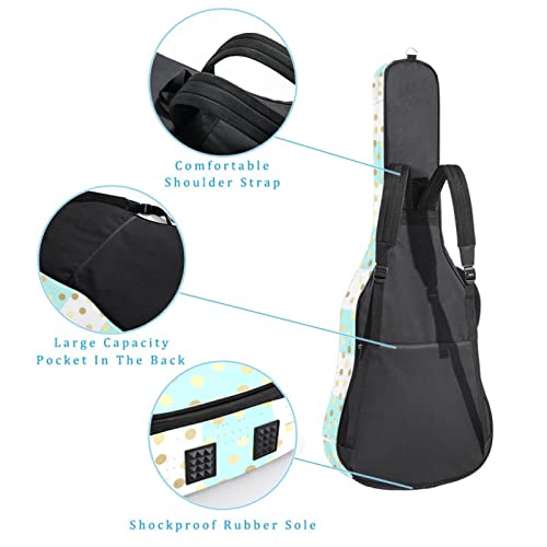 Sac à dos à pois dorés sur rayures vertes et blanches avec étui épais pour guitare acoustique, électrique, basse, avec… - Les Beatles, Paul McCartney, John Lennon, RIngo Starr, George Harrison Sac à dos à pois dorés sur rayures vertes et blanches avec étui épais pour guitare acoustique, électrique, basse, avec… – Image 4
