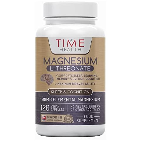 Magnesium L-Threonate - 120 Capsules - High Strength 2100mg - Providing 168mg Magnesium - Easily Absorbable - Highly Bioavailable - UK Made to GMP & HACCP Standards - Zero Additives - Pullulan Cover