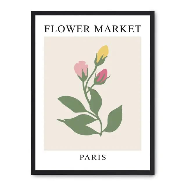 Cuadro Flower Market VIII Poster Botanique Vintage et Décoration Murale Salon Moderne