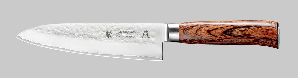 TamahaganeSAN Tsubame Stainless Steel Pakkawood Chef's Knife, 7-Inch