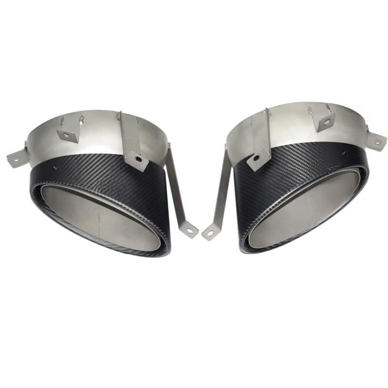 Tubo de escape para R8 2010-2015 con silenciador redondo de carbono gris