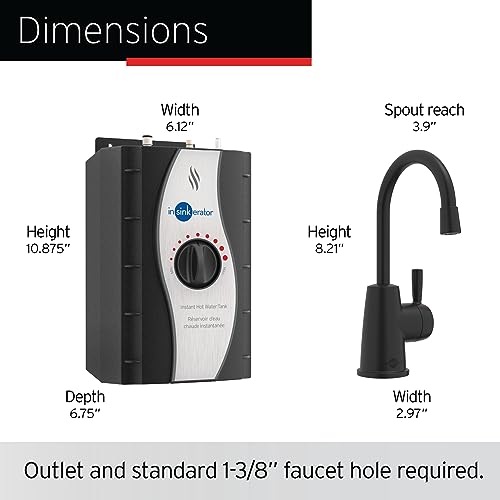 InSinkErator Stainless Steel Tank, H250MBLK-SS HOT250 System, Single-Handle Matte Black Faucet with 2/3-Gallon Instant Hot Water Dispenser - Thumbnail 7