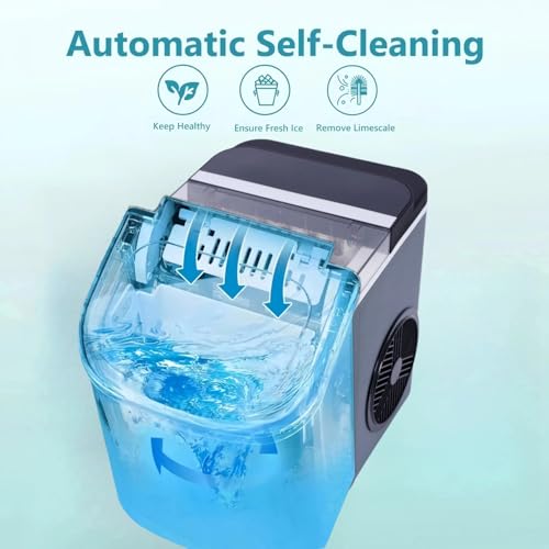 Máquina portátil para hacer hielo 26 lbs/día con limpieza automática miniatura 4