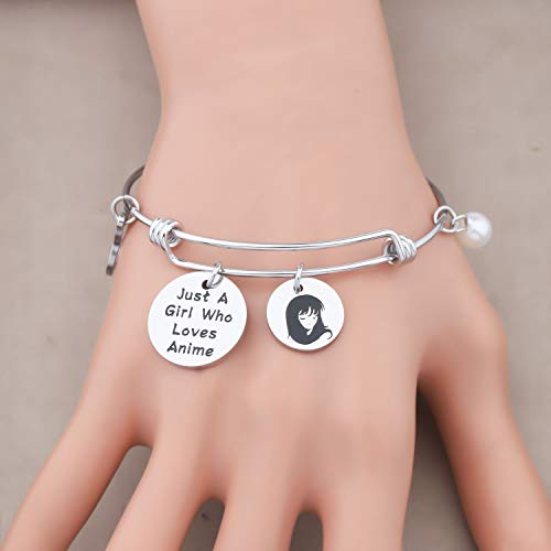 FAADBUK Funny Anime Bracelet Anime Fans Gift Just A Girl Who Loves Anime Jewelry Bracelet Anime Lover Gift Anime Jewelry (Anime BR-S)4