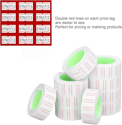 Image of SAMVARDHAN Price Labels Paper Tag Mark Sticker for MX-5500 Price Gun Labeller, 10 Rolls (White)