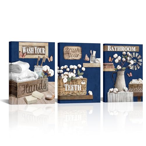 LoveHouse Bathroom Wall Art Rustic Bathrom Canvas Wall Art Farmhouse
