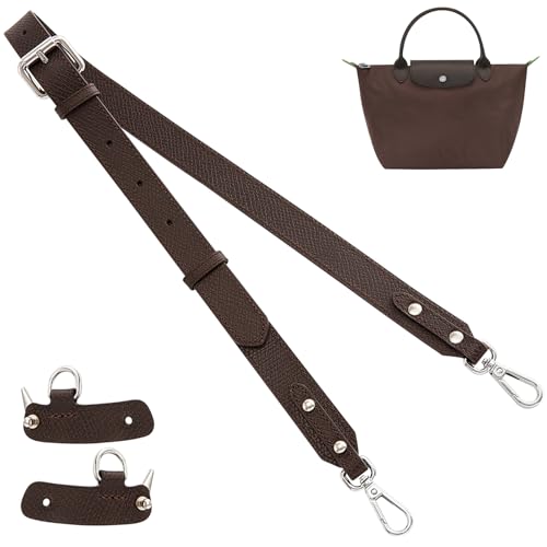 Image of Bag Leather Strap Replacement Crossbody Adjustable Shoulder Straps for Small Medium Large Pouch, No Damage Conversion Kits Accessories moka(Small Medium Large -Mocha-Silver)