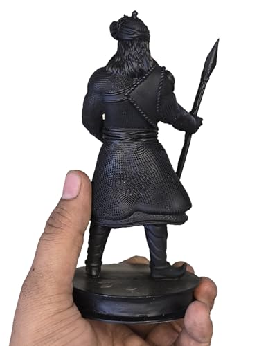 Image of Maharana Pratap Antique Statue, for Car Dashboard, 6.5 inch (Black)