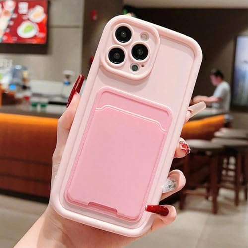Étui en silicone iPhone 11 Pro Max rose idéal pour vos sorties sans sac avec porte-carte