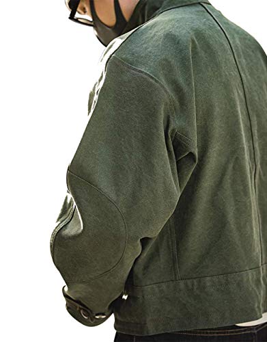 Mens Vintage Swedish Army Coat - Rider Motorcycle Green Cotton Jacket Lightweight3