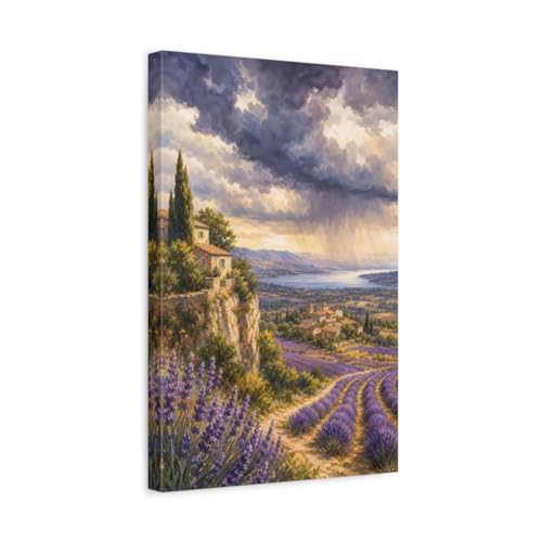 Tableau lavande de Provence impression sur toile au format vertical 30x45 cm