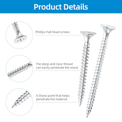 image for TJBTORJT High Hardness #6 Drywall Screws Assortment Kit Wood Screws 17