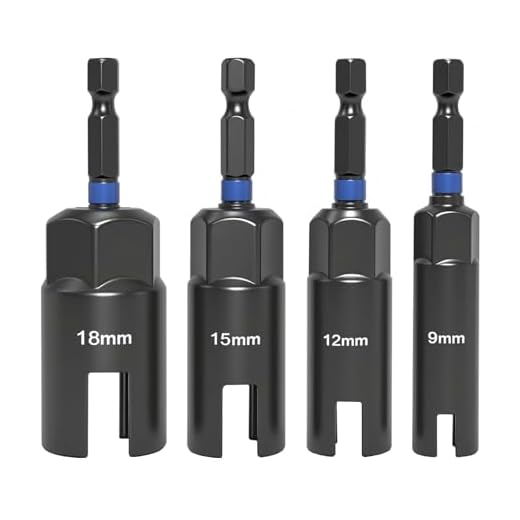 Wing Nut Driver Set -4 Pcs, Wing Nut Driver Bit, 9mm 12mm 15mm 18mm, 1/4” Hex Shank Wing Nut Driver Bit Set, Durable CR-V Steel, Wire Twisting
