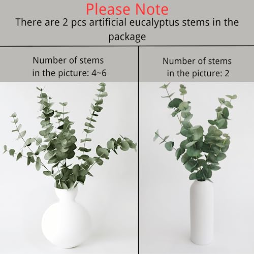 Annie&Panda 2 Pack Artificial Eucalyptus Stems | Faux Greenery Branches | Lifelike Faux Plant For Home Decor, Weddings & Events - Low Maintenance & Realistic – 38.5 Inches #TOP5