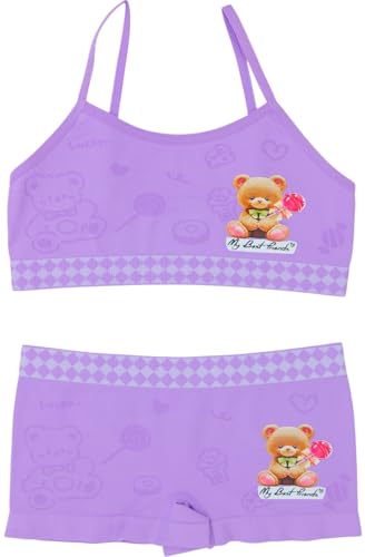 Image of ToBeInStyle Girl Pack of 6 Set Spaghetti Strap Training Bras & Boyshorts Bikinis