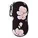 Produktbild MoKo Brillenetui - [Ultra Lightweight] Neopren Reißverschluss Sonnenbrille Tasche mit Gürtelclip für Brillen, Rahmen, Tragbare Case für Schlüssel, Bleistifte, Karten, Schwarz & Weiß Magnolie