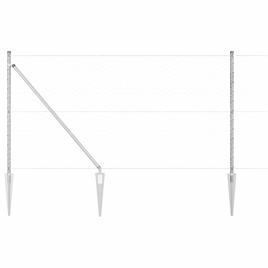 Set di pali per recinzione, 2500 x 120 cm, in acciaio inox, design moderno, robusto e durevole, per giardino, terrazza, cortile, balcone e bordo per laghetto