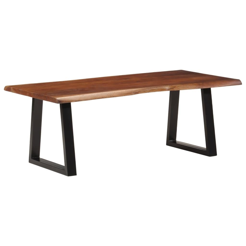 Tavolino Salotto Argento Acciaio Inox e Legno Massello Acacia vidaXL