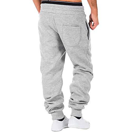 Deatu Mens's Workout Training Sweatpants Sport Work Casual Trouser Drawstring Running Joggers Pants(Gray,X-Large) #TOP1