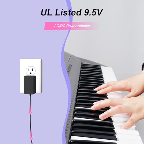9.5V Power Supply Charger for Casio ADE95100LU Casio Piano Keyboard SA76 SA77 SA46 CTK-2080 CTK-2550 CTK-3200 Piano Keyboard Replacement - Thumbnail 4