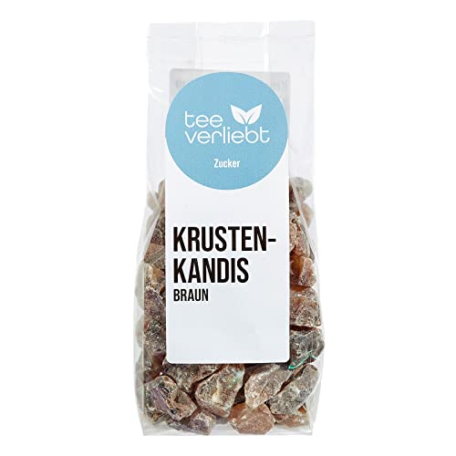teeverliebt - Krusten-Kandis braun I 5x 250g leckere braune Kluntjes - im Folien-Beutel I brauner Kandis-Tee-Zucker - große Kandis-Würfel mit würziger Karamell-Note I Kluntje Kandis-Zucker braun 5x 250 g Cover