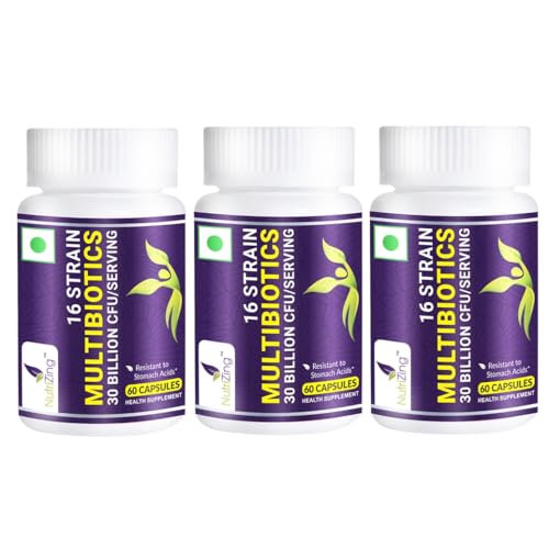 Image of NutriZing Bio Cultures Complex Probiotics for Gut Health - High Strength 30 Billion CFU with 16 Bacterial Cultures - Vegan Gut Health Supplements - Probiotics for Men & Women - 180 Capsules