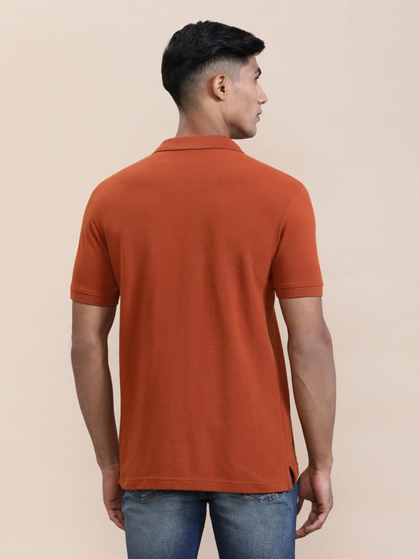 Image of CROCODILE Men's Solid Casual Wear T-Shirt | Polo Neck | Half Sleeves | Pull On | Regular