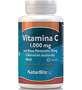 Naturbite vitamine C 1000 mg. Met rozenbottel 20 g. 60 comp. Gewicht: 100 gram