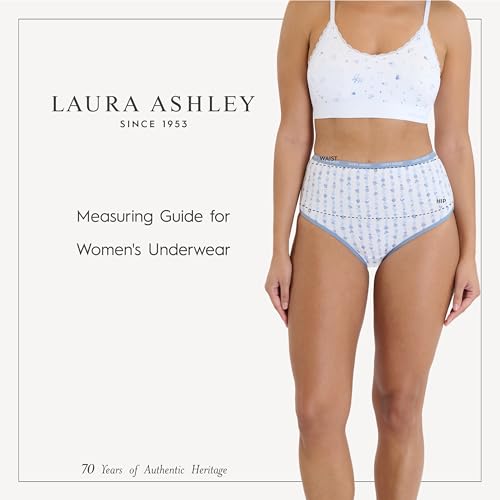 Image of Laura Ashley Women's Cotton Brief Underwear Set, High-Waisted Panties for Women, 5-Pack