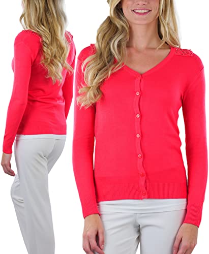 Image of ToBeInStyle Women's Long Sleeve Button Down V-Neck Cardigan