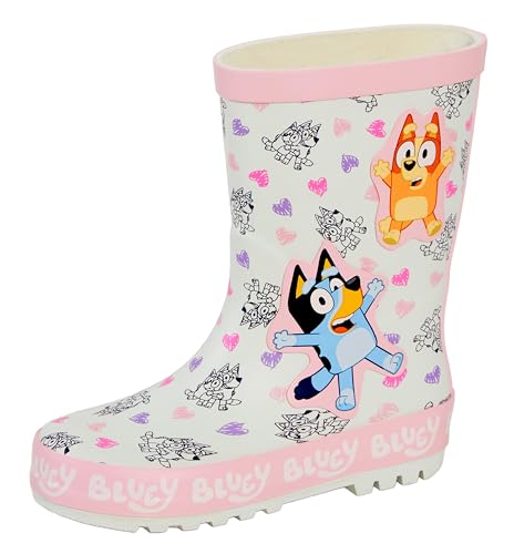 Bluey Botas de agua de goma para niñas, botas de agua de bingo para niñas, botas de lluvia Wellys, Blue, 27 EU