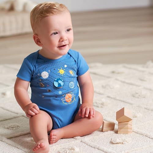 Image of Gerber Unisex Baby 5-Pack Short Sleeve Variety Onesies Bodysuits