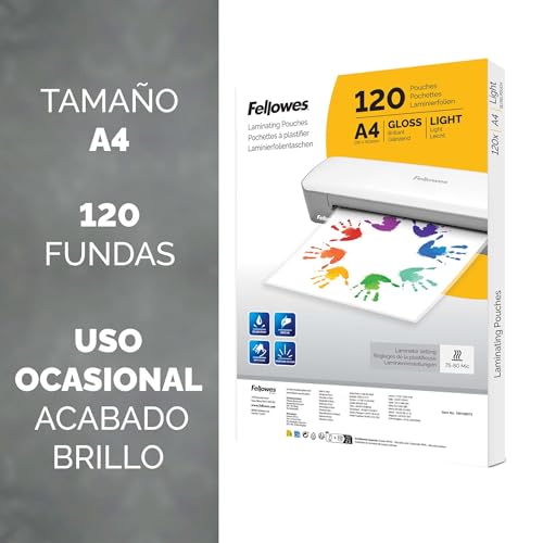 Miniatura 2 de Fellowes Pack De 120 Fundas De Plastificar A4, Acabado Brillo, 120 Unidades - Adecuadas Para Fotos Y Carteles - Exclusivo Amazon