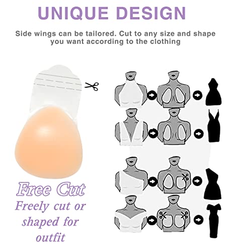 Rhyff Adhesive Bra Strapless Sticky Push Up Silicone Reusable Invisible Lifting Bra For Women With Nipple Covers(Rwx001-M) Nude #TOP5