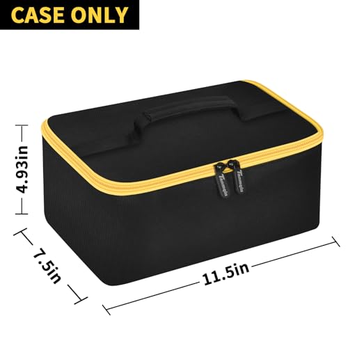 Bag Compatible with DEWALT 20V MAX Cut Off Tool 3 in 1 Brushless (DCS438B), Storage Case Carrying Holder Organizer for Charger, Batteries, Cutting Wheel and Other Accessories (Box Only)-Inner Yellow - Image 4