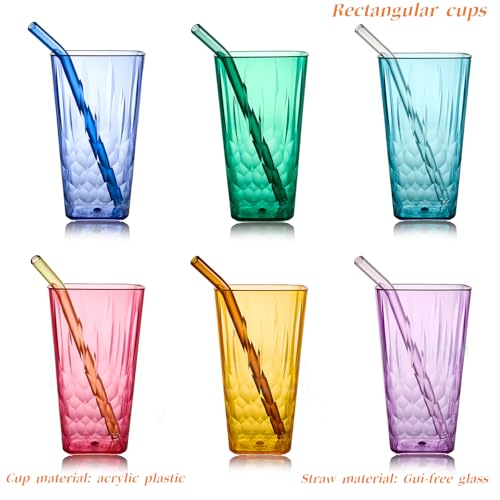 Superplanet Unbreakable Plastic Tumblers 20 Oz Party Cups, BPA Free Acrylic Glasses for Iced Tea, Juice, Cocktails (Set 
