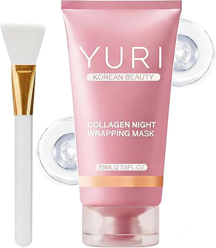 Yuri Korean Glass Skin Collagen Mask Collagen Night Wrapping Mask Korean Skin Care Collagen Overnight Glass Skin Peel off Face Mask Reduce Fine Lines & Dullness (1)