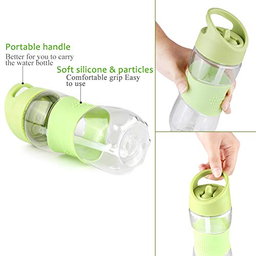 Sivaphe Children Water Bottle Tritan, Kids Drinking Bottles with Handle and Silicone Straw for Camping School - Image 4