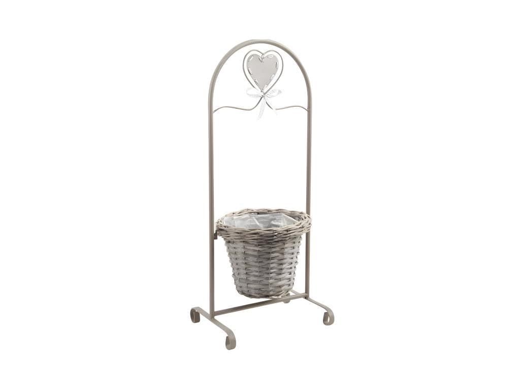 Support métal avec cache-pot éclisse Aubry Gaspard 31x24x75 cm