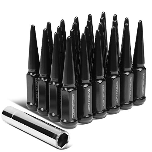 Image of DNA MOTORING LN-ZTL-9056-BK 24Pcs M14 x 1.5 23mm OD /112mm Height Close End Lug Nuts + Adapter, Black
