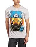 Marvel Men's Avengers Tri Face T-Shirt, Silver, Small
