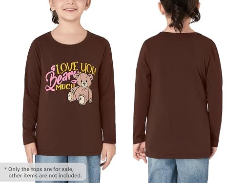 Image of Girls Long Sleeve T-Shirt Cute Versatile Basic Casual Top Size 6-18 | Soft Stretchy Tee for All Day Comfort, Versatile Layering Top for Cold Days, Cute Casual Style for Girls, Durable Easy Care