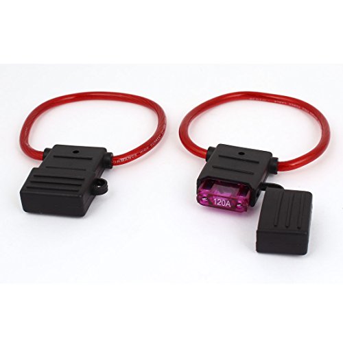 Porte-fusible à lame étanche 120A rouge en lot de 2 pièces pour circuit électrique automobile