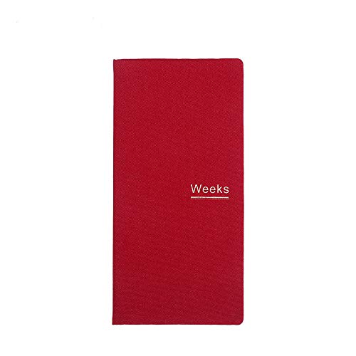 Planificador mensual semanal sin fecha de Now on Notebook con 72 hojas de papel grueso, cuaderno de notas, páginas pequeñas, color rosso Cover