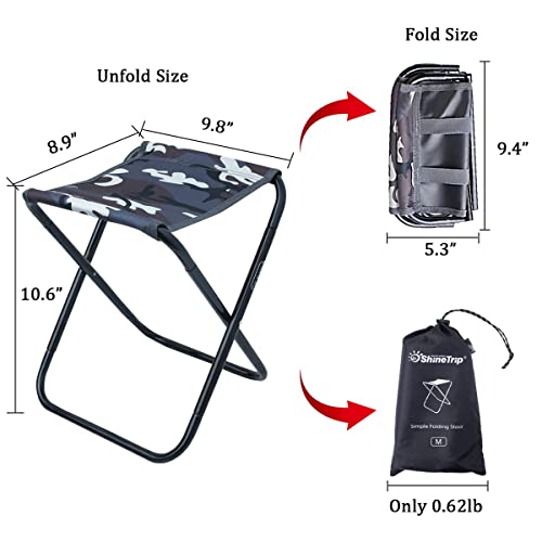 image for Camping Stool, Aoutacc 10.6 Inch Portable Folding Stool for Outdoor Tr