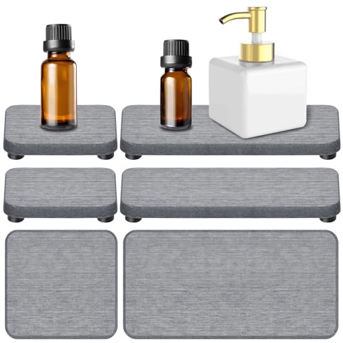 Mardatt Ensemble de porte-savon 4 en 1 en diatomite, plateau absorbant l'eau, porte-savon en terre de diatomée, porte-savon en pierre absorbant l'eau pour...